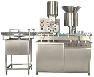 Machine de remplissage automatique de poudre et de bouchage en caoutchouc au design unique pour flacons injectables – Équipement de dosage de poudre haute précision - Product Image 1