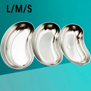 Bandeja Quirúrgica en Forma de Riñón de Acero Inoxidable, Tamaños L, M, S, Plateada, Accesorio para Instrumentos Médicos y Dentales - Product Image 1