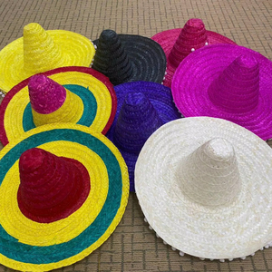 Sombreros de Paja Mexicanos Coloridos Bordados con Logotipo en Cinta, para Eventos, Escenas Casuales, Fiestas, Bodas, Hogar, Regalo de Año Nuevo, Decoración - Product Image 1