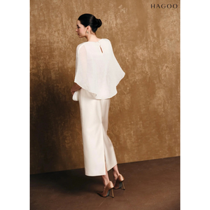 CV803 HAGOO Luxuriöser A-Linien-Rock mit Dekorativer Klappe am Taillenbund Smart Casual Großhandel - Product Image 3