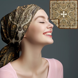 Nuevo Diseño, Pañuelo con Estampado Floral para Mujer, Pañuelo de Seda y Satén para la Cabeza, Pañuelos para Mujer - Product Image 4