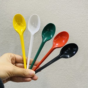 Meilleures ventes 2026 – Nouveauté : Cuillères jetables en plastique 15/21 cm pour fêtes, restaurants, restauration rapide, plats à emporter – Multicolores - Product Image 1