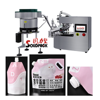 Machine de remplissage et de bouchage automatique de sachets à bec pour liquides visqueux, détergent à lessive rotatif SOLIDPACK