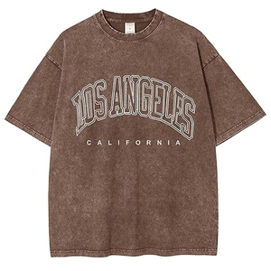 T-shirt Homme Streetwear en Coton 230g Délavé à l'Acide, Coupe Oversize Rétro, Effet Usé Vintage - Product Image 3