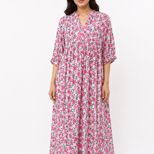 Beautiful floral Cotton Block Printed dress Dress For Casual wear Hand Block Printed Dress - Product Image 1