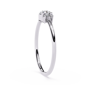 Platinum Pear Cut Synthetic (Lab Grown) Diamond Engagement <b>Ring</b> IGI Certified Gold Luxury Classic Women's Jewelry - Product Image 3