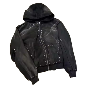 Sweat-shirt à capuche en strass uni pour homme, pull d'hiver, prix de gros, logo personnalisé, sweat-shirt à capuche pour homme en vente - Product Image 2