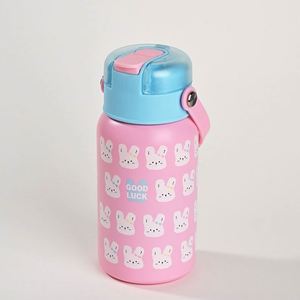 Bouteille d'eau isotherme en acier inoxydable 316 pour enfants, 500 ml, double ouverture, avec poignée portable, motif animal mignon, tasse thermos pour enfants - Product Image 3