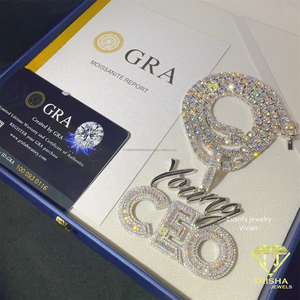 จี้สร้อยคอรูปตัวอักษร CEO ทำมือ ประดับเพชร VVS มอยส์ซาไนต์ เงินแท้ 925  แบบสั่งทำพิเศษ สไตล์ฮิปฮอป เครื่องประดับหรูหรา ดีไซน์เนอร์ - Product Image 3