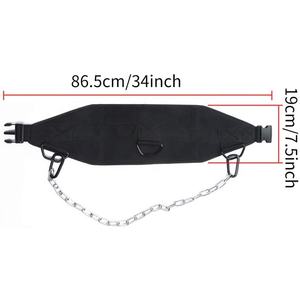 Ceinture en nylon de fitness arrière EVA de 8 pouces personnalisée, vente en gros de ceintures en néoprène à usage intensif, ceinture de traction d'haltérophilie avec chaîne de 36 pouces de long - Product Image 2