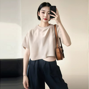 Camiseta de Moda para Mujer, Nueva Tendencia 2026, Cuello Redondo, Manga Corta, Corte Holgado - Product Image 3