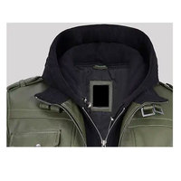 Blouson aviateur en cuir vert pour homme, style slim fit, fermeture éclair