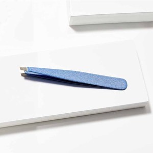 Pinzas para Cejas de Acero Inoxidable Azul con Punta Inclinada, Ligeras, Duraderas, Herramienta de Belleza Personalizada - Product Image 6