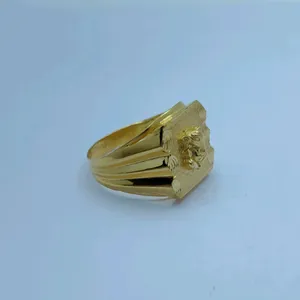 Traditional 22k <b>Indian</b> Gold Jewellery for Daily Wear Gold Ganesha <b>Ring</b> for Men Classic Religious Design Finger <b>Ring</b> - Product Image 2