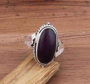 Anillos Clásicos Hechos a Mano con Piedras Preciosas de Amatista Púrpura y Plata de Ley 925 con Engaste de Jade Lavanda Natural para Mujer - Product Image 4