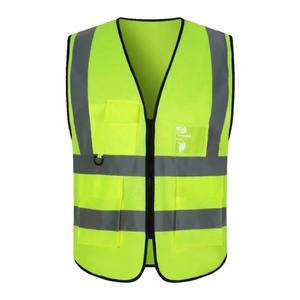 Gilet de sécurité réfléchissant, veste de travail à bandes réfléchissantes, vêtement jaune fluo, harnais de chantier, manteau de construction - Product Image 1