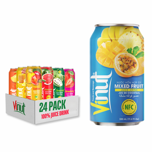 Boisson aux fruits mélangés 330ml en canette d'aluminium sans sucre ajouté, certifiée Halal, fraîchement pressée, pour les distributeurs en gros et les importateurs - Product Image 1