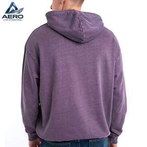 Sudadera con capucha gráfica vintage de lavado ácido al por mayor para hombre, personalizada, de forro polar grueso y extragrande - Product Image 4