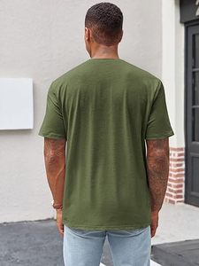 <b>Henley</b> <b>Shirt</b> Summer Neck <b>Men's</b> T-<b>Shirt</b> Front Logo Twill Regular Fit Eco-Friendly Quick Dry Short Sleeve - Product Image 3