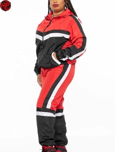 Conjunto Deportivo de Chaqueta y Pantalones con Bloques de Color para Mujer, Talla Grande, Cortavientos, Transpirable, de Secado Rápido, para Entrenamiento Atlético, de Nailon - Product Image 2