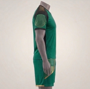 ชุดเสื้อฟุตบอลคอวีสีเขียวสำหรับผู้ชาย แขนสั้น ลายพิมพ์ลายทาง โพลีเอสเตอร์ เอวยางยืด ทรงสปอร์ต เหมาะสำหรับทุกฤดูกาล - Product Image 2