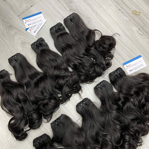 Extensiones de cabello humano vietnamita de la más alta calidad, cabello ondulado natural en trama, color natural, 100 gramos por paquete. - Product Image 6