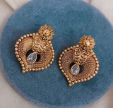Premium Quality Gold Finish Stylish Tops <b>Earrings</b> <b>Beautiful</b> Look Perfect for Wedding Wear Special Occasions Traditional Wear - Product Image 2