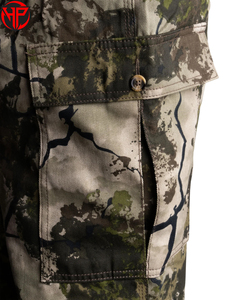 Pantalon de chasse décontracté léger en coton pour homme, coupe droite, taille mi-haute avec braguette boutonnée, vente en gros sous marque privée - Product Image 4