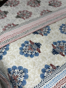 Soft Pure Malmal Mulmul Dohar Woven Traditional Fabric Floral Printed Cotton Cloth for Summer Blanket and Baby <b>Bedding</b> - Product Image 2