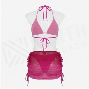Ensemble de yoga 2 pièces imprimé papillon bleu avec finition dorée, body à col en V profond et jupe portefeuille longueur genou - Product Image 2