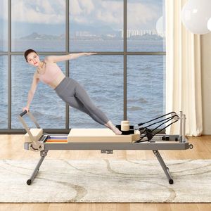 Macchina Pilates Reformer Pieghevole in Lega ad Alta Resistenza per Allenamenti a Casa per Principianti - Product Image 3
