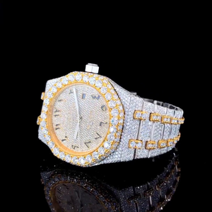 Montre de luxe mécanique pour homme, sertie de moissanite de haute qualité, avec lunette en acier inoxydable, cadran analogique carré, bracelet de 20 mm, style rappeur - Product Image 2