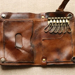 Porte-clés de voyage en cuir de haute qualité, avec organisateur de clés intégré et protection RFID, en vente en gros - Product Image 4