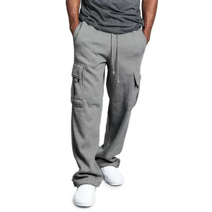 Latest Fashion Flare Pants With Multiple Pockets Design in Grey Color Casual Wear With Drawstring Closure Trousers - Product Image 1