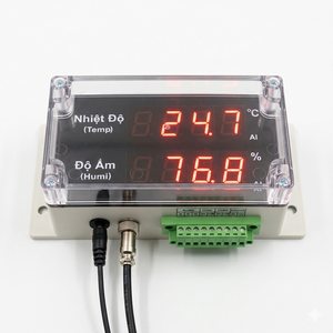 Pantalla LED Industrial de Temperatura y Humedad para Centros de Datos - Montaje en Superficie Modbus RTU |   AT-THMS 3.1 - Disponible OEM - Product Image 1