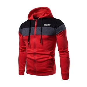 Abrigo de invierno de manga larga personalizado para hombre, sudadera cálida con cremallera en talla grande, tejido de algodón y poliéster, patrón sólido con diseño impreso - Product Image 3