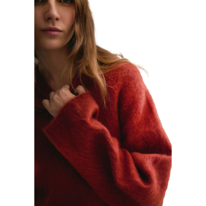 Sweat-shirt en mohair pour femme, personnalisé, doux et duveteux, pull oversize à col rond, chaud, hiver, décontracté, streetwear, vêtements de luxe, fabrication - Product Image 4