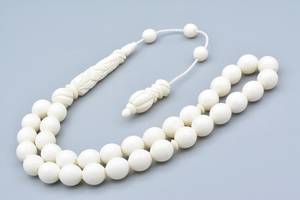 Misbaha en os naturel 99 perles, chapelet de prière islamique, logo personnalisé disponible - Product Image 2