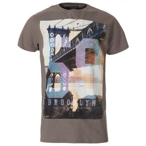 T-shirt homme 100 % coton peigné, col rond, manches courtes, motif sérigraphié, bio-washed - Product Image 1