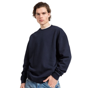 Sweat-shirt surdimensionné de couleur unie pour hommes sweat-shirt à la mode pour hommes hiver chaud coton polaire surdimensionné haut décontracté Streetwear - Product Image 3
