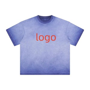 Camiseta Extra Grande para Hombre con Lavado Ácido de Primera Calidad |   Camiseta de Algodón con Cuello Redondo en Degradado Morado, 100% Algodón, Lavado Ácido, al por Mayor - Product Image 5