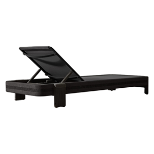 Vente directe d'usine, chaise longue d'extérieur en teck massif de haute qualité, moderne, noire, durable, résistante aux intempéries, style minimaliste - Product Image 5