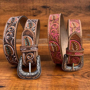 2025 New Customization Hand <b>Tooled</b> Leather <b>Belts</b> for Men High Quality Genuine Cowhide Leather Luxury Designer <b>Belts</b> for Women's - Product Image 4