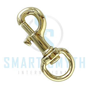 Clip à pression en laiton massif finition naturelle avec œillet pivotant pour équipement équestre, laisse, sangle et accessoires d'écurie - Product Image 4