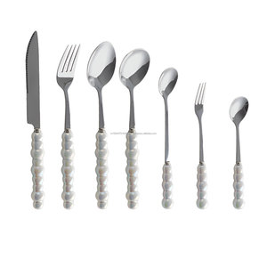 Couverts de luxe en acier inoxydable de style occidental avec poignée en perle Couverts de haute qualité Usage domestique Meilleur prix Occasions de mariage - Product Image 1