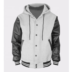 Blouson Bomber Homme Hiver Col Montant Fin Boutonné Style Baseball Streetwear Vente en Gros - Product Image 3