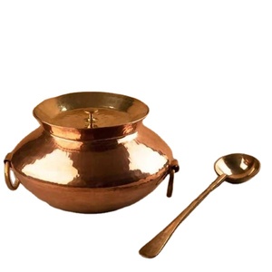 หม้อทำอาหาร Handi ทำจากทองแดงบริสุทธิ์,หม้อทำอาหารดีไซน์ทันสมัยสำหรับใช้ในบ้านห้องครัวโรงแรม - Product Image 3