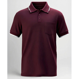 Polo de manga corta verde sólido para hombre con bolsillo en el pecho, estilo Oxford tejido informal, corte regular - Product Image 2