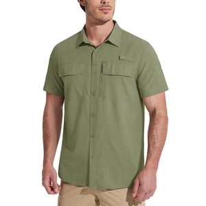 Camisa de Pesca Táctica de Verano con Logotipo Personalizado OEM, Secado Rápido, Transpirable, 100% Poliéster, Manga Corta, Estilo Cargo - Product Image 2
