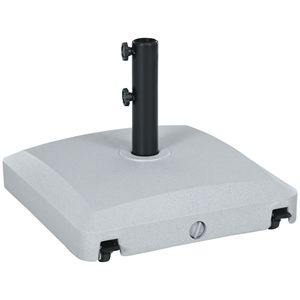 Base per Ombrellone da Esterno in PE Grigio con Ruote, Riempibile con Acqua (53 libbre) o Sabbia (66 libbre), Supporto Robusto per Posizionamento Sicuro in Cortile - Product Image 1